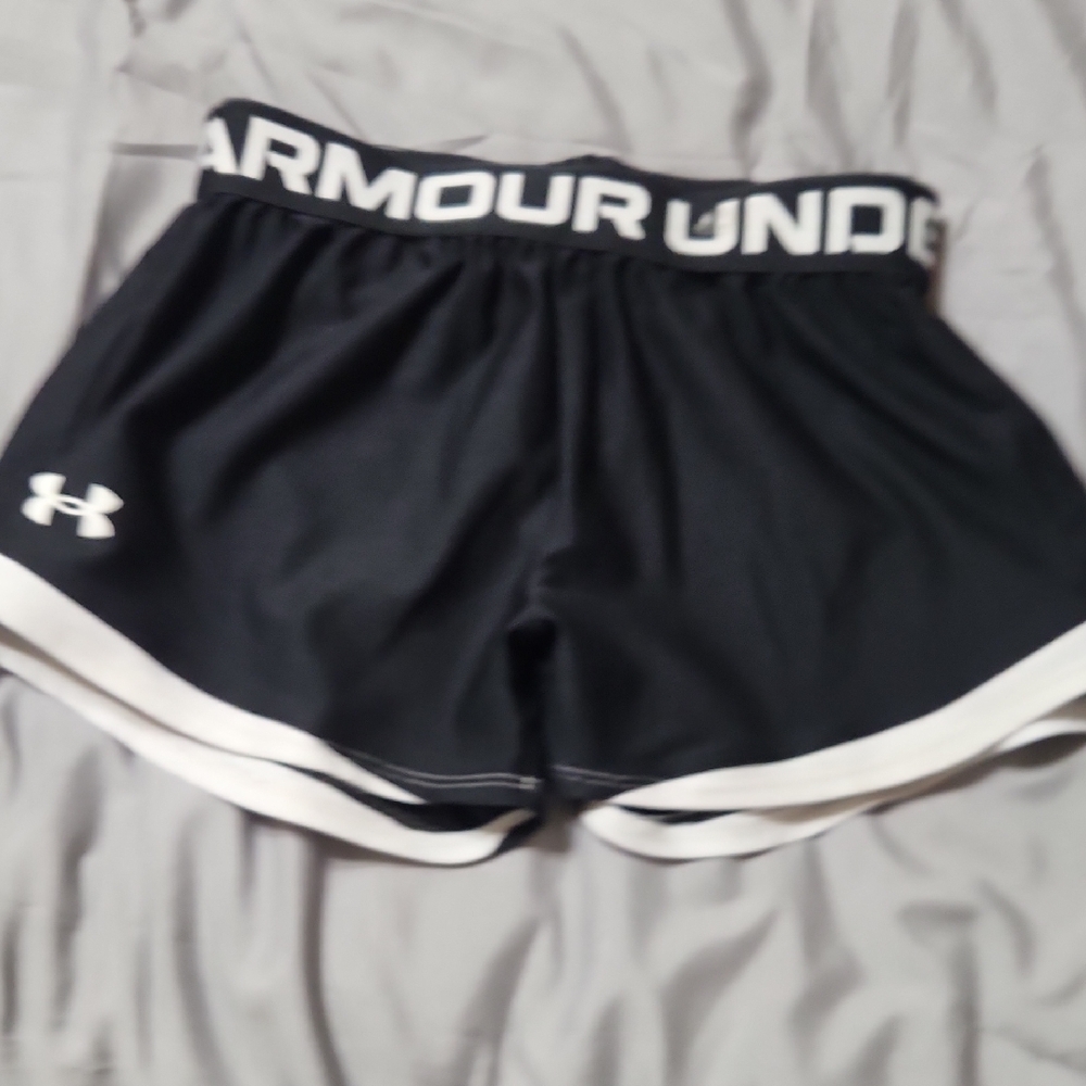 Under Armour Kids Black Shorts with White Trim